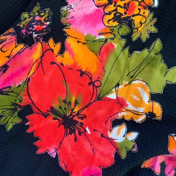 Vintage Union Label Black & Floral Appliqué A-Line Full Maxi Skirt - Picture 4 of 11